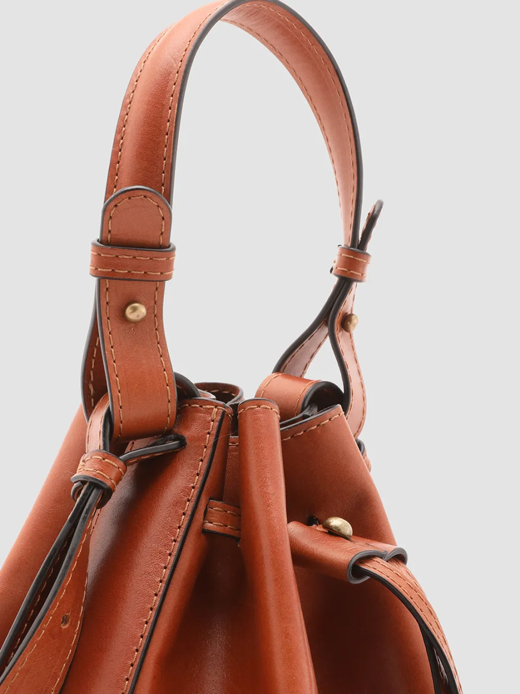 Women Officine Creative SADDLE 08 - Brown Leather Bucket Bag