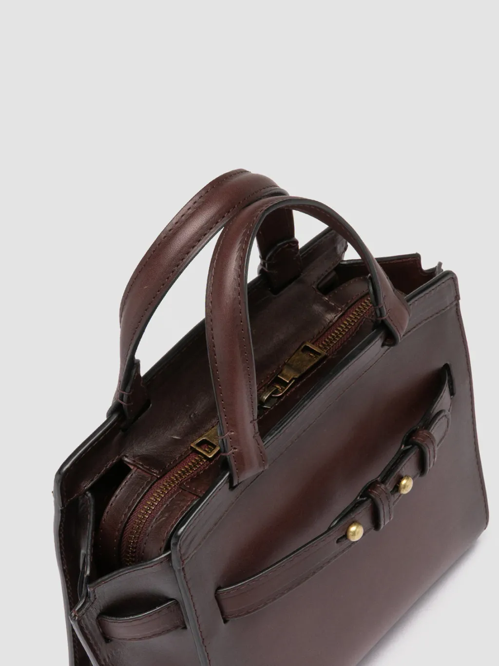 Women Officine Creative SADDLE 009 - Brown Leather Hand Bag