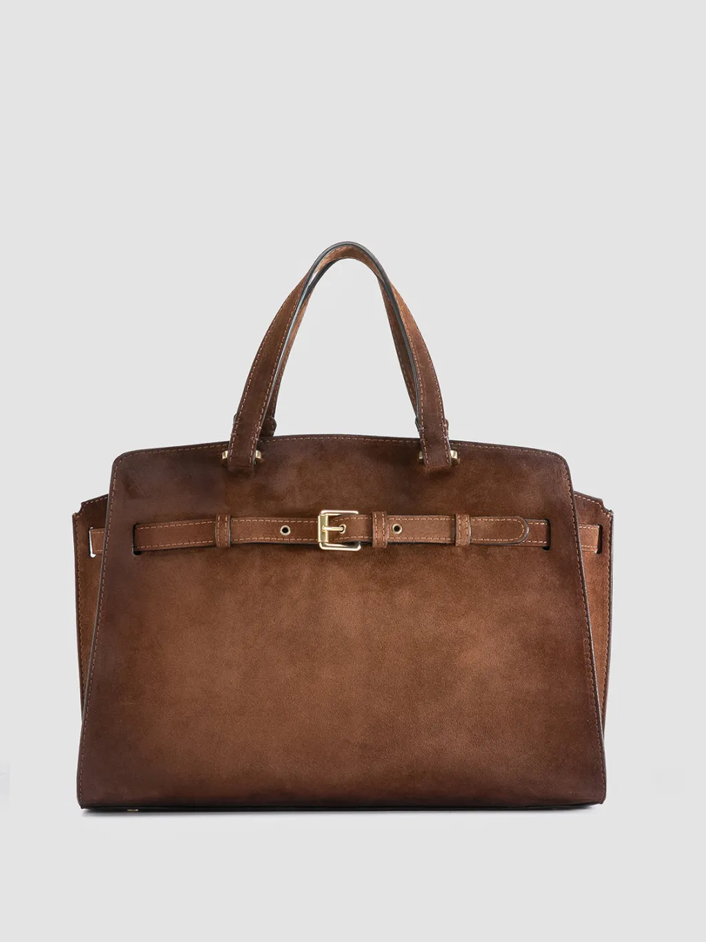Women Officine Creative SADDLE 020 - Brown Suede Handle Bag