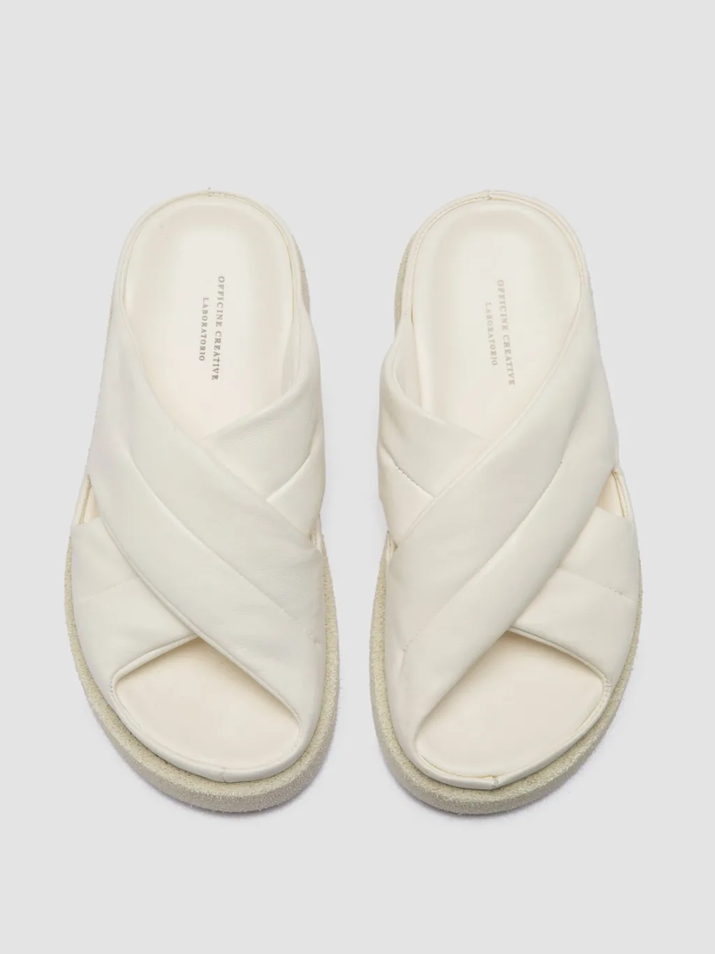 Women Officine Creative SANDS 103 - White Leather Slide Sandals