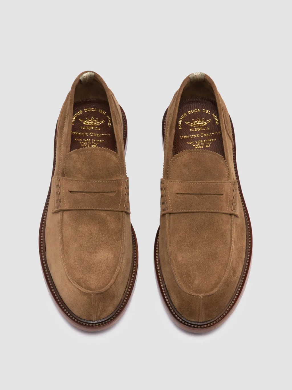 Officine Creative SAX 001 - Brown Suede Penny Loafers