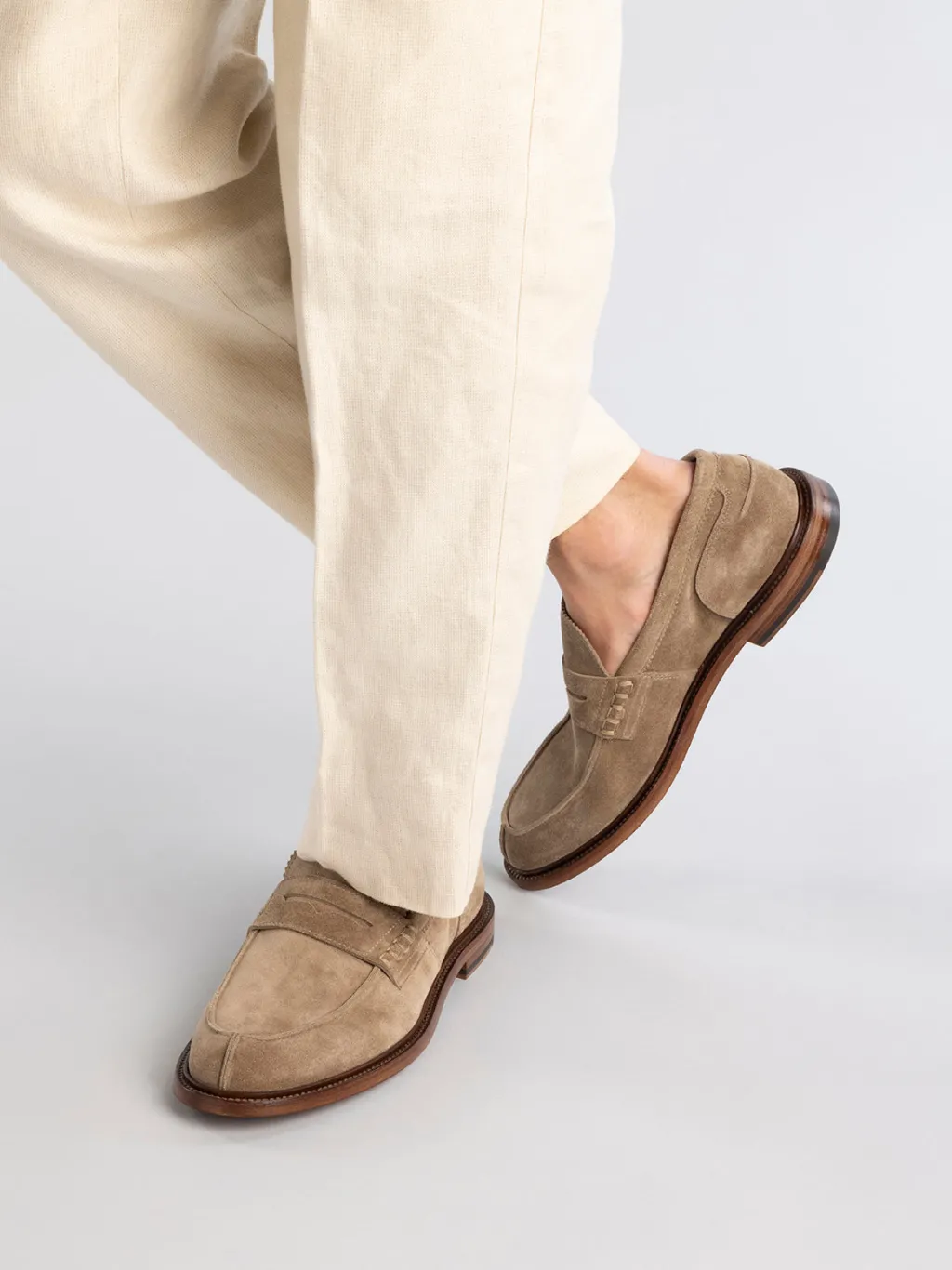 Officine Creative SAX 001 - Brown Suede Penny Loafers