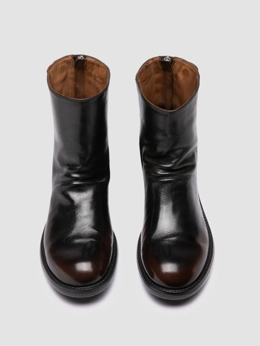 Women Officine Creative SERGEANT 104 - Brown Leather Zipped Boots