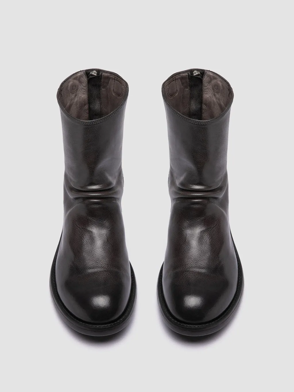 Women Officine Creative SERGEANT 104 - Grey Leather Zipped Boots