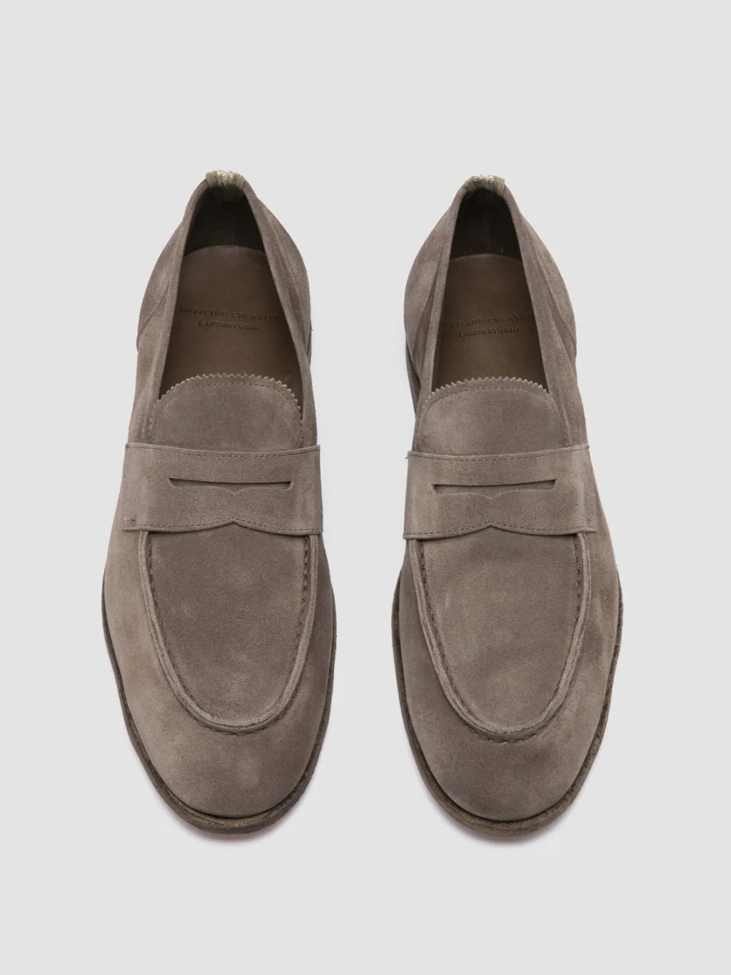 Officine Creative SOLITUDE 001 - Taupe Suede Penny Loafers