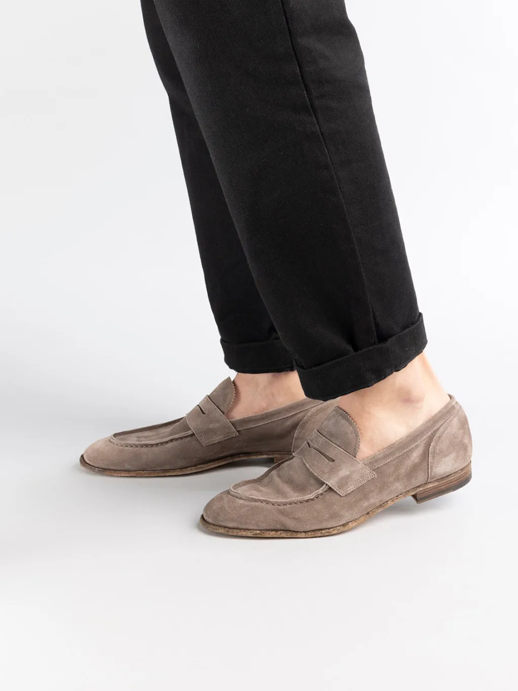 Officine Creative SOLITUDE 001 - Taupe Suede Penny Loafers