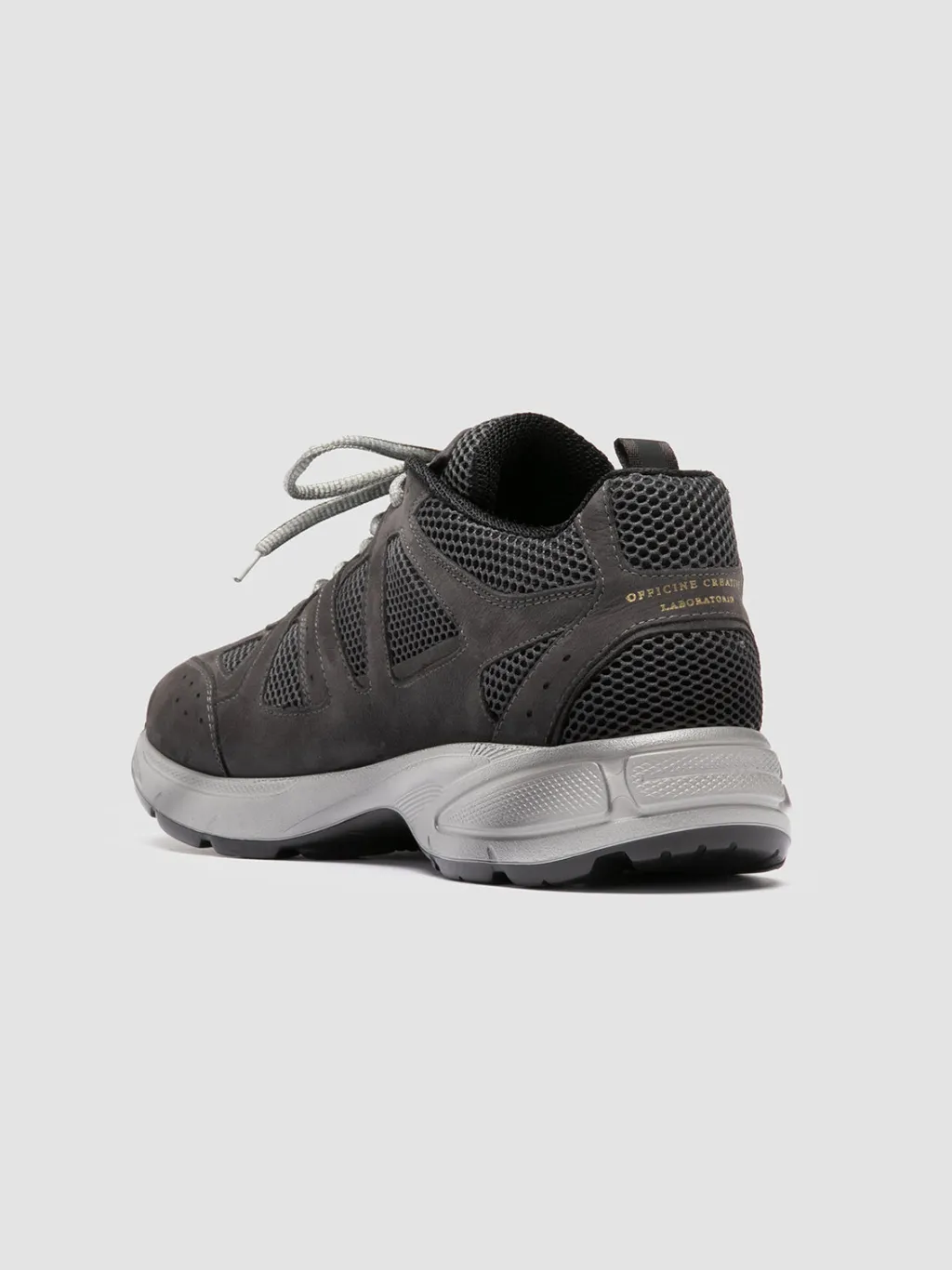 Officine Creative SUPURBIA 001 - Grey Leather And Suede Low Top Sneakers