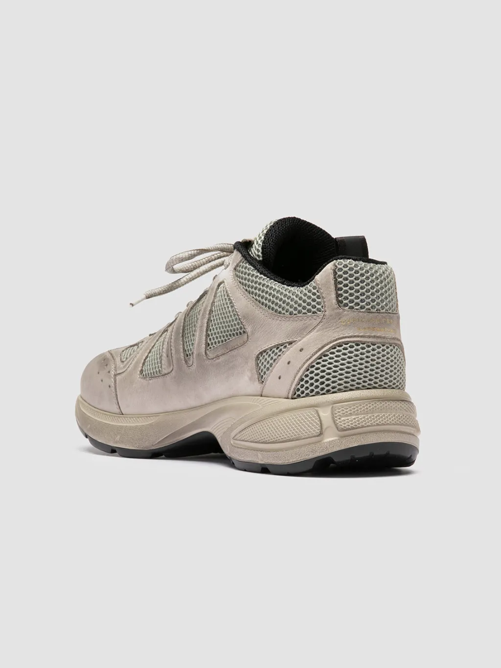 Officine Creative SUPURBIA 001 - Taupe Leather And Suede Low Top Sneakers