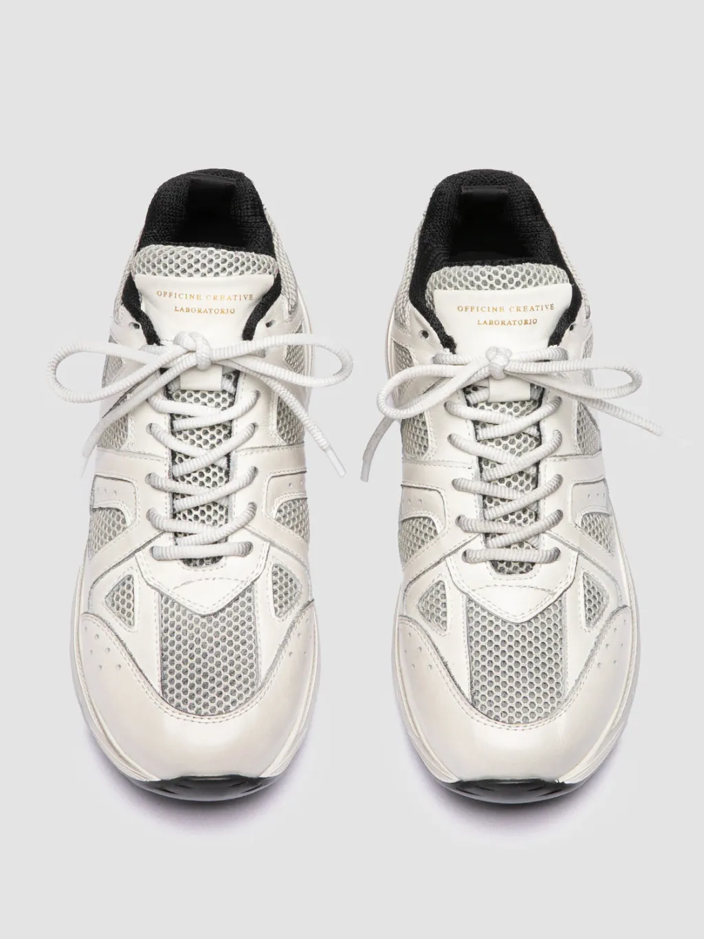 Women Officine Creative SUPURBIA 101 - White Leather & Mesh Low Top Sneakers