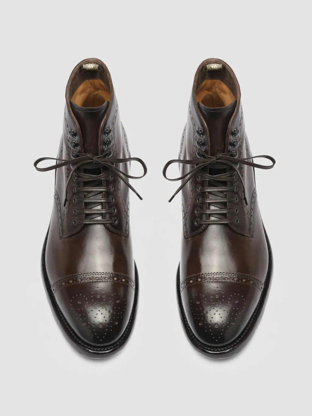 Officine Creative TEMPLE 004 - Brown Leather Ankle Boots