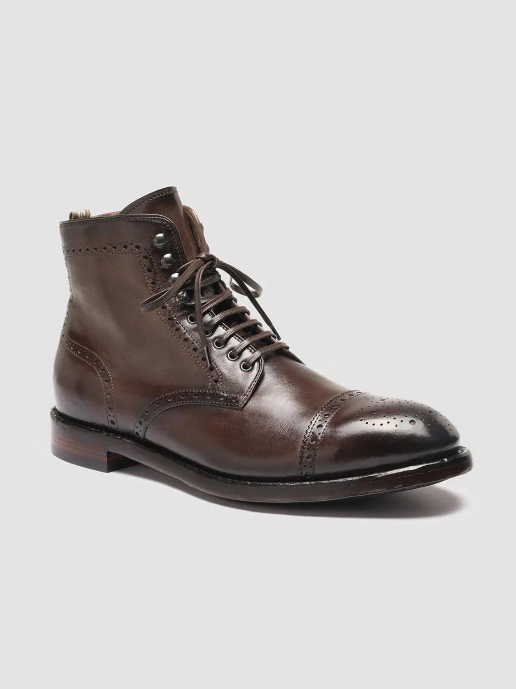 Officine Creative TEMPLE 004 - Brown Leather Ankle Boots