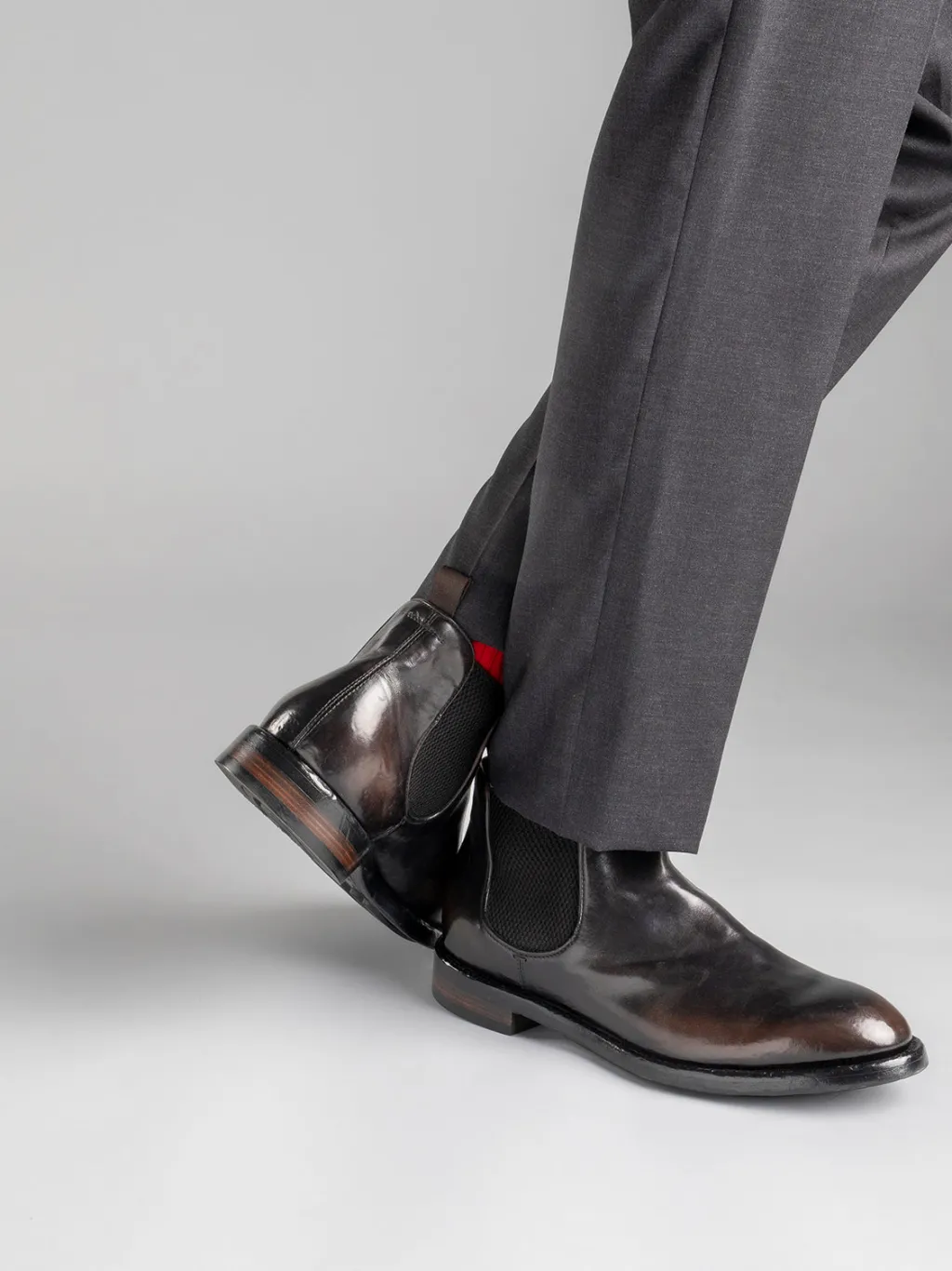 Officine Creative TEMPLE 008 - Brown Leather Chelsea Boots