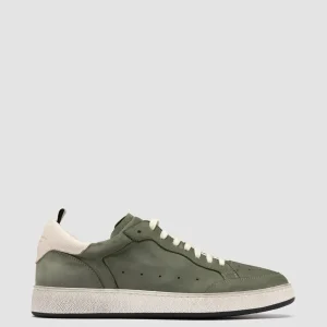 Officine Creative THE ANSWER 002 - Green Leather And Suede Low Top Sneakers