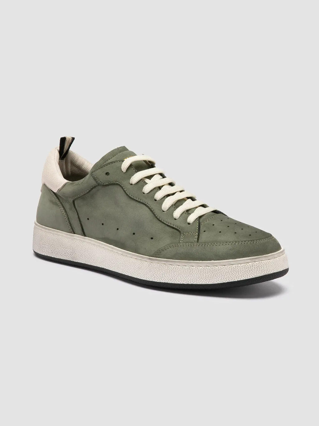 Officine Creative THE ANSWER 002 - Green Leather And Suede Low Top Sneakers