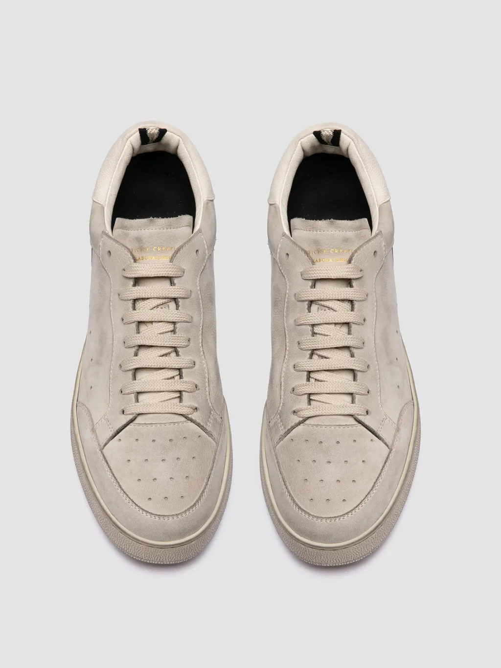Officine Creative THE ANSWER 005 - Grey Leather And Suede Low Top Sneakers