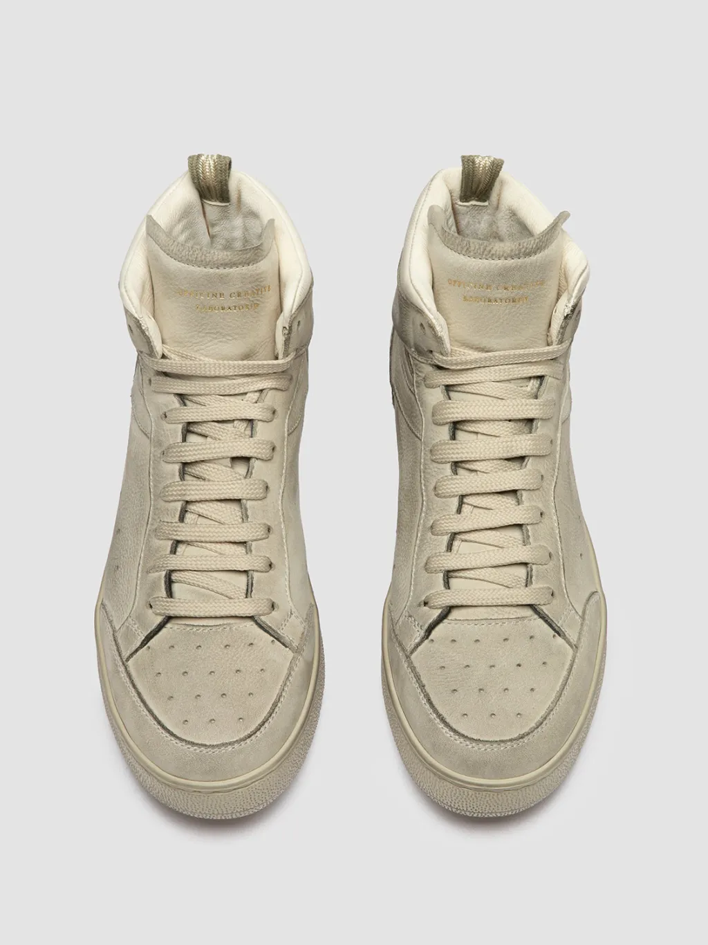 Women Officine Creative THE ANSWER 108 - Off White Nubuck High Top Sneakers