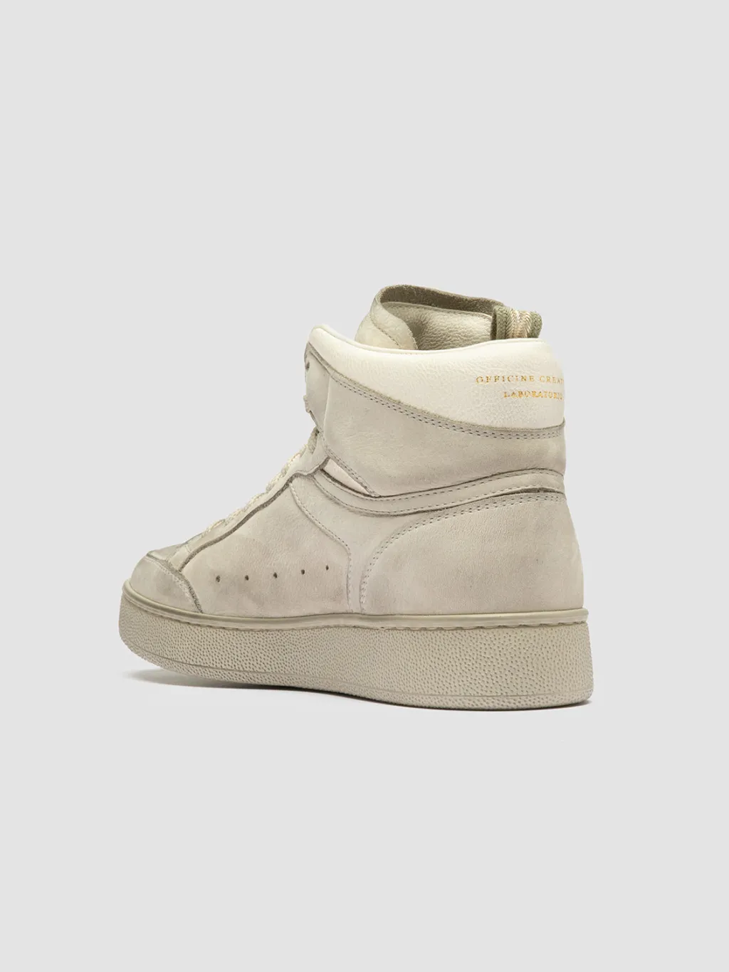 Women Officine Creative THE ANSWER 108 - Off White Nubuck High Top Sneakers