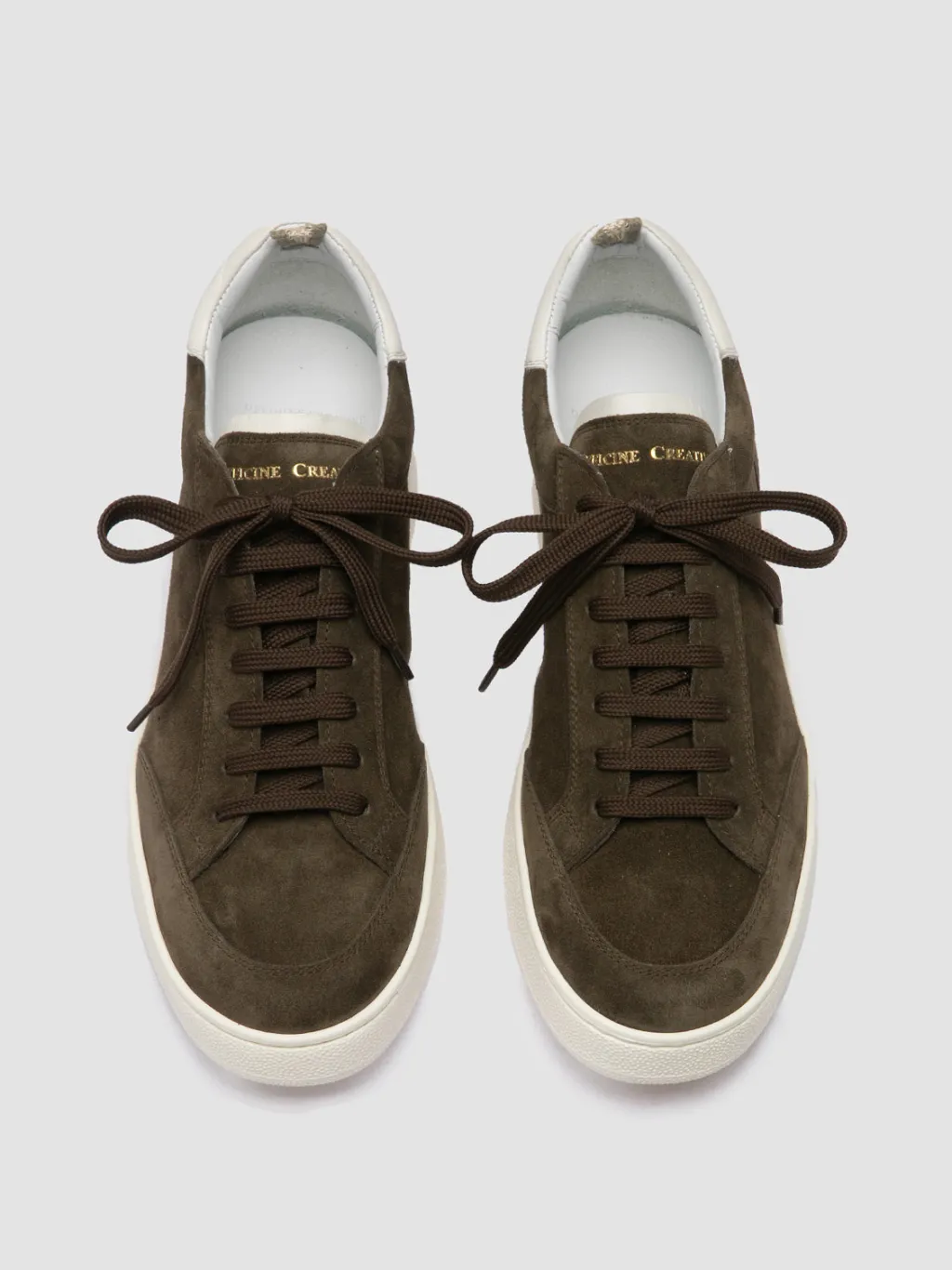 Officine Creative THE DIME 001 - Green Suede Low Top Sneakers