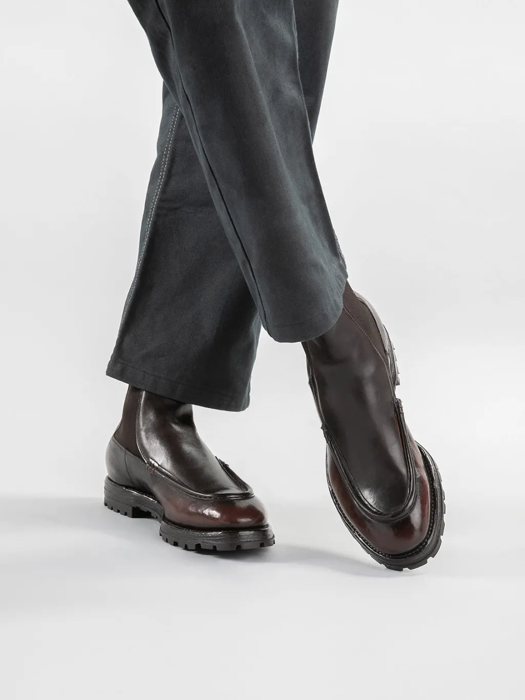 Officine Creative VAIL 017 - Burgundy Leather Chelsea Boots